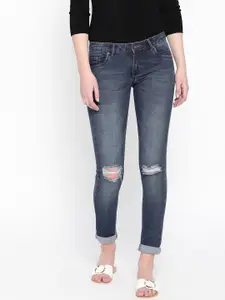 urSense Women Slim Fit Slash Knee Light Fade Stretchable Jeans