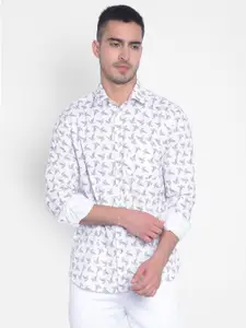 Crimsoune Club Slim Fit Opaque Tropical Printed Pure Cotton Casual Shirt