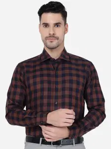 METAL Checked Slim Fit Pure Cotton Formal Shirt