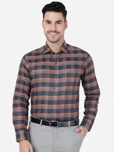METAL Checked Slim Fit Pure Cotton Formal Shirt