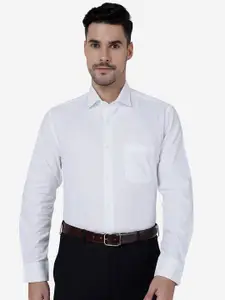 METAL Self Design Textured Slim Fit Pure Cotton Formal Shirt