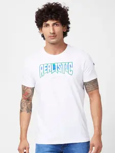 SPYKAR Typography Printed Slim Fit Cotton T-shirt