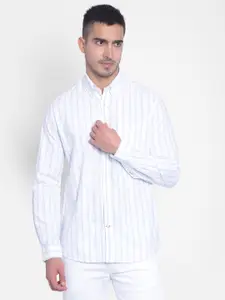 Crimsoune Club Slim Fit Vertical Striped Pure Cotton Casual Shirt