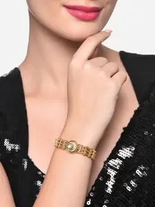 Zaveri Pearls Gold Plated Kundan Studded Link Bracelet