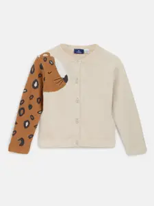 Chicco Girls Animal Graphics Printed Cotton Cardigan Sweaters