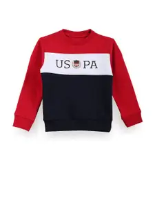 U.S. Polo Assn. Kids Boys Colourblocked Pure Cotton Pullover