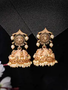 ADIVA Gold-Plated Dome Shaped Jhumkas
