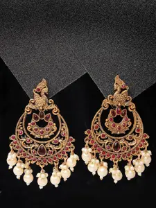 ADIVA Gold-Plated Crescent Shaped Chandbalis
