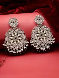 ADIVA Silver-Plated Circular Chandbalis