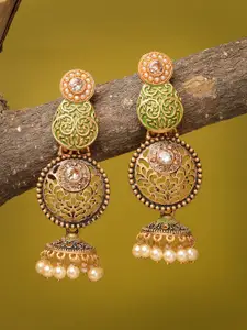 ADIVA Gold-Plated Dome Shaped Jhumkas