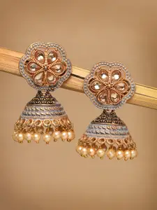 ADIVA Gold-Plated Classic Jhumkas Earrings