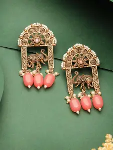 ADIVA Gold-Plated Animal Shaped Drop Earrings