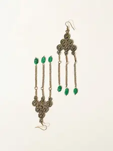 XPNSV Semi Precious Chain Drop Earrings