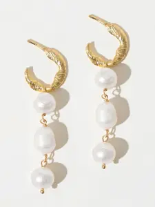 XPNSV Beads-Studded Contemporary Drop Earrings