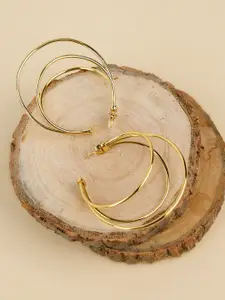 XPNSV Gold Plated Layered Hoop Earrings