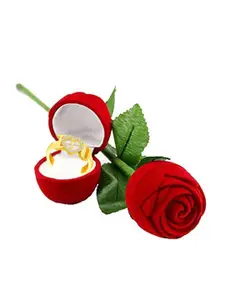 MEENAZ Gold-Plated CZ Studded Adjustable Finger Ring