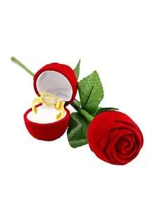 MEENAZ Gold-Plated CZ Studded Adjustable Finger Ring