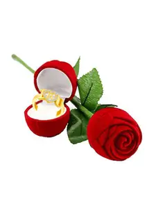 MEENAZ Gold-Plated CZ Studded Adjustable Finger Ring