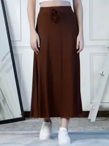 NEUDIS Ribbed Flared A-Line Maxi Skirt