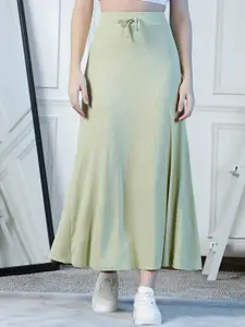 NEUDIS Ribbed Flared A-Line Maxi Skirt