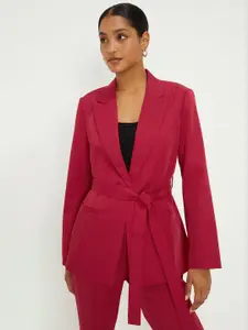 DOROTHY PERKINS Solid Single-Breasted Blazer with Belt
