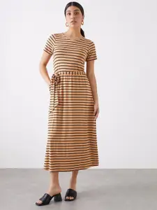 DOROTHY PERKINS Striped A-Line Belted Midi Dress