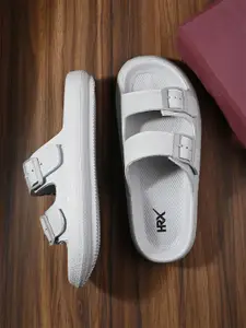 HRX by Hrithik Roshan Men Textured Sliders With Buckle Details