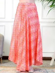 NEUDIS Floral Printed Flared Maxi Lehenga Skirt