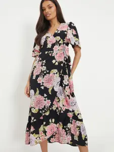 DOROTHY PERKINS Petite Floral Print Flared Sleeve Midi Dress