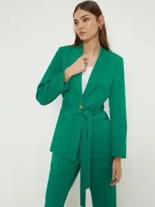 DOROTHY PERKINS Solid Single-Breasted Blazer with Belt