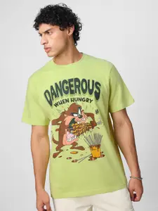 The Souled Store Looney Tunes Printed Drop-Shoulder sleeves Pure Cotton T-shirt