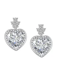 Designs & You Silver Plated Heart Shaped Drop Earrings