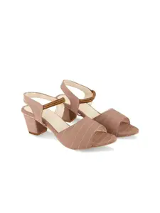 BAESD Girls Striped Block Heels with Backstraps