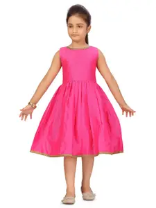 BAESD Round Neck Lace Inserts Fit & Flare Dress