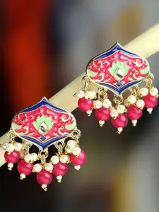 OOMPH Meenakari Floral Drop Earrings