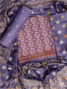 SALWAR STUDIO Ethnic Motif Printed Pure Cotton Unstitched Dress Material