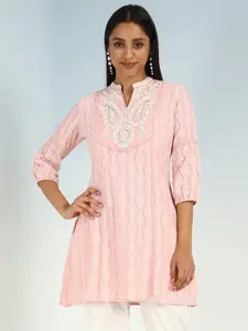 Lakshita Floral Woven Design Thread Work Thread Work Kurti