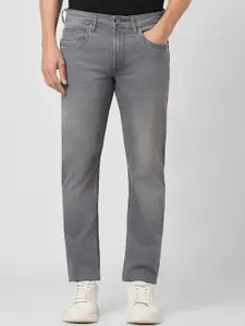 Peter England Men Regular Fit Mid-Rise Whiskers & Chevrons Stretchable Jeans