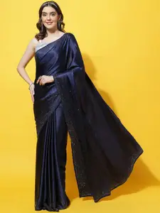 kasee Embellished Beads and Stones Satin Saree