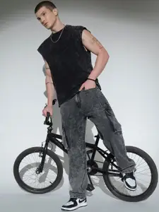 Hubberholme Men Clean Look Relaxed Fit Heavy Fade Pure Cotton Jeans