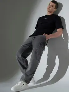 Hubberholme Men Clean Look Mid-Rise Relaxed Fit Pure Cotton Jeans