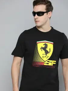 PUMA Motorsport Pure Cotton Scuderia Ferrari Race Big Shield Printed T-shirt