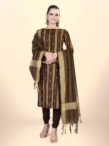 APNISHA Striped Printed Unstitched Dress Material