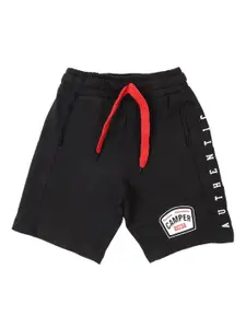 V-Mart Boys Typography Printed Mid Raise Cotton Shorts