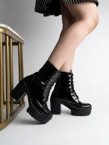 Shoetopia Girls High Top Platform Heel Regular Boots