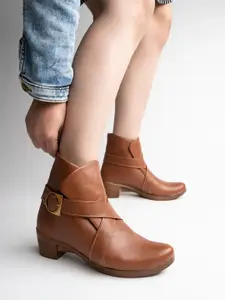 Shoetopia Girls Monk Round Toe Boots