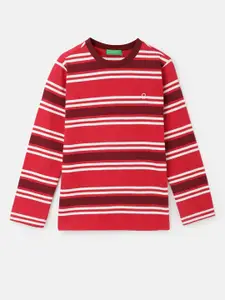 United Colors of Benetton Boys Striped Round Neck Cotton Regular T-shirt