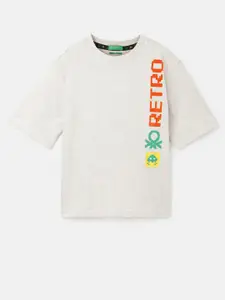 United Colors of Benetton Boys Typography Printed Boxy T-shirt