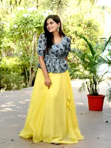 PMD Fashion Geometric Printed Sequinned Ready to Wear Lehenga Choli