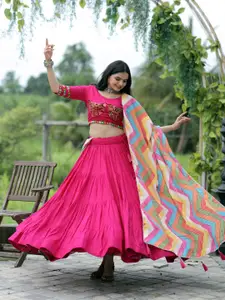 PMD Fashion Embroidered Ready to Wear Lehenga & Blouse With Dupatta